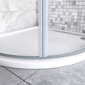 90x90x195 cm Box Doccia Semicircolare Porte Battenti e Ante Pieghevoli in Vetro Temperato 6mm Anticalcare Trasparente Profilo Cromo Lucido