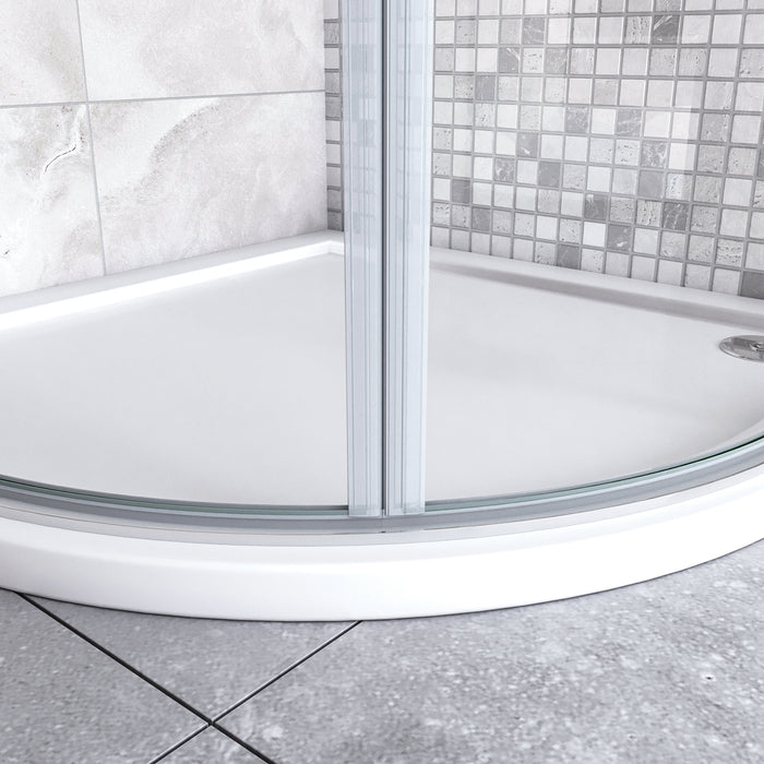 90x90x195 cm Box Doccia Semicircolare Porte Battenti e Ante Pieghevoli in Vetro Temperato 6mm Anticalcare Trasparente Profilo Cromo Lucido