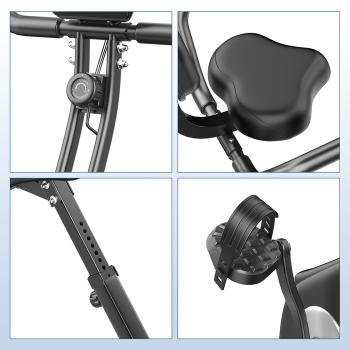 Cyclette reclinabile con schienale - RATTANTREE - con 8 livelli di resistenza regolabili - Nero