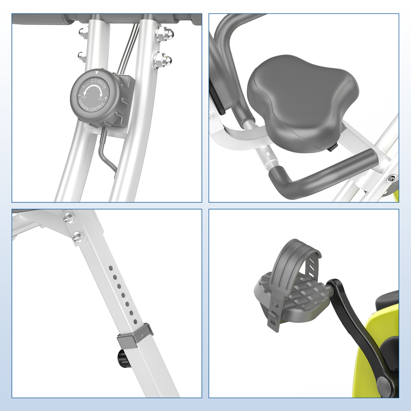 Cyclette reclinabile con schienale - RATTANTREE - con 8 livelli di resistenza regolabili - Verde