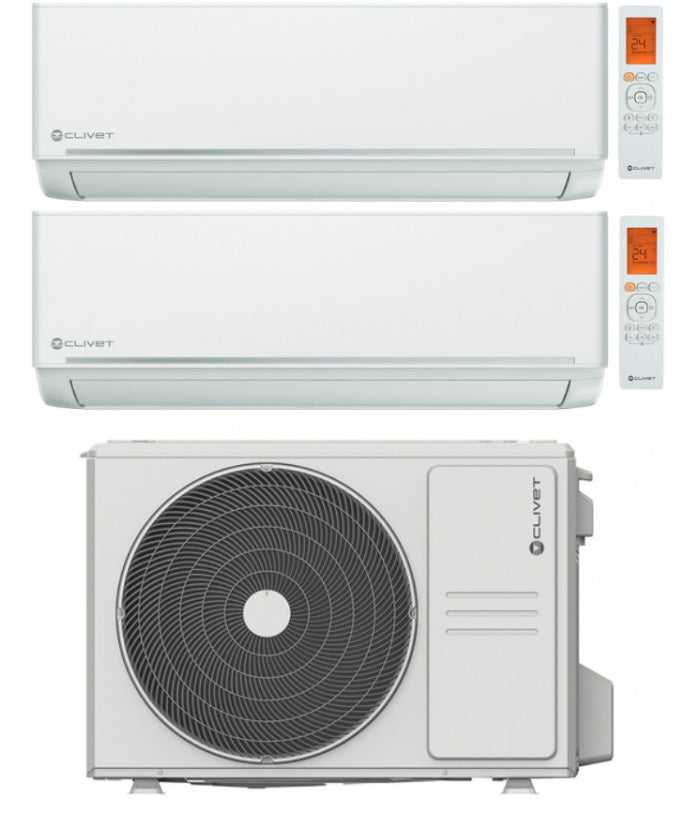 Climatizzatore Condizionatore Clivet Dual Split Inverter EZCool 9000+12000 btu con MU2-Y53M Wi-Fi Optional 9+12
