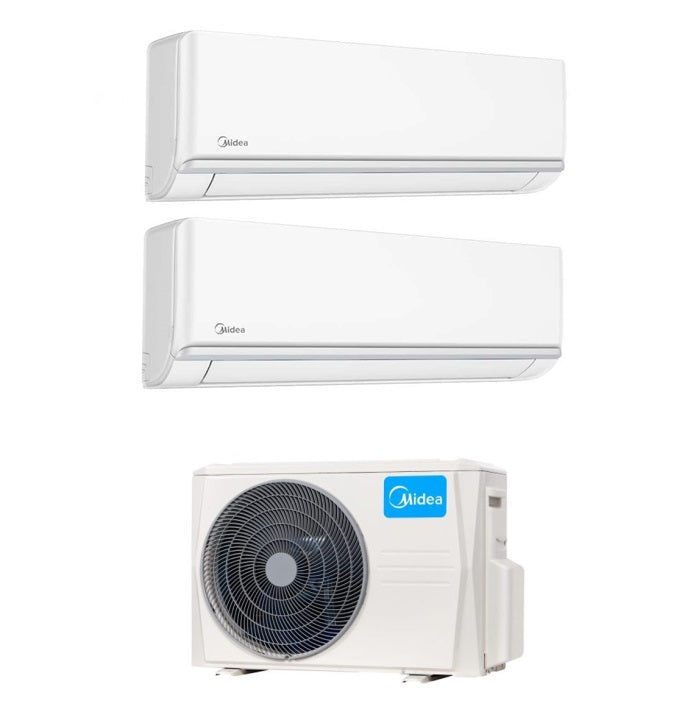 Climatizzatore Condizionatore Midea Dual Split Inverter Elegance 9000+9000 con M2OH-14HFN8-Q R-32 Wi-Fi Optional 9+9