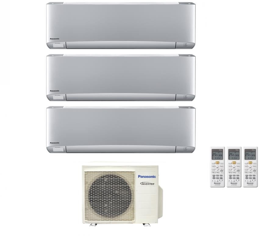 Condizionatore Trial Split Panasonic Etherea Silver 9+9+12 con CU-3Z52TBE R-32 Wi-Fi Integrato
