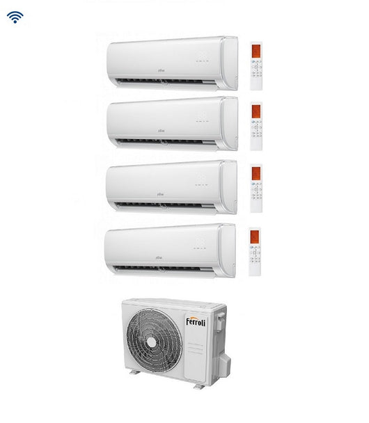 Climatizzatore Condizionatore Quadri Split Inverter Ferroli Giada M 9000+9000+9000+9000 btu con 28-4 Wi-Fi Integrato Alexa e Google HOME 9+9+9+9 - NOVITA