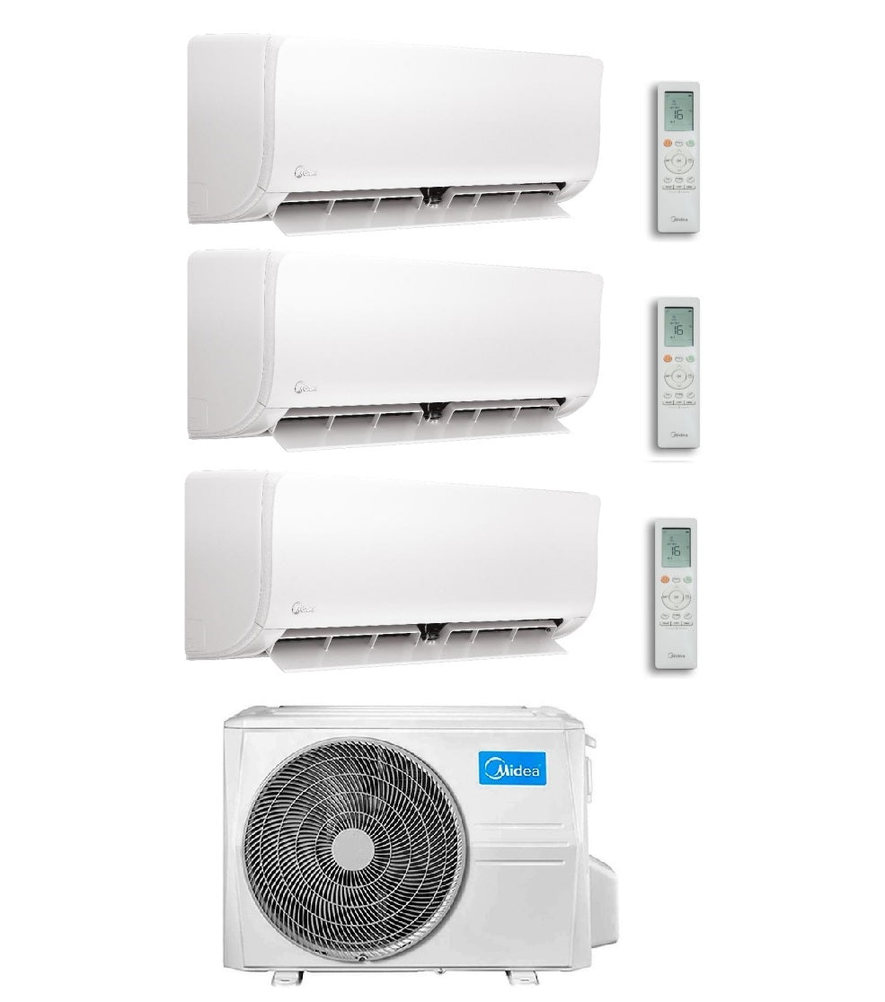 Climatizzatore Condizionatore Midea Trial Split Inverter serie XTREME PRO GREEN 12000+12000+12000 Btu con M3OA-27HFN8-Q 12+12+12 Wi-Fi integrato