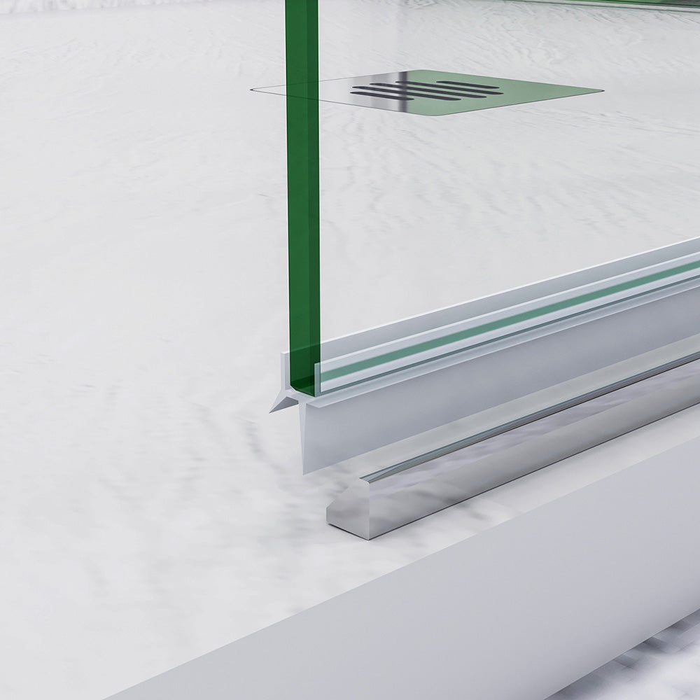 185 cm Box Doccia a Tre Lati Porta Pieghevole a Libro 90 cm Doppia Parete Fissa 80 cm Vetro da 6 mm Temperato Anticalcare Barra Stabilizzatrice 45 cm Cromo Lucido