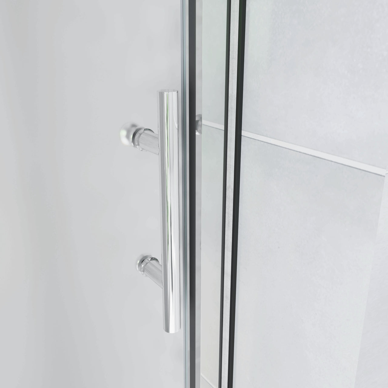 110x185 cm Porta Doccia Per Nicchia Anta Scorrevole Ingresso Laterale In Vetro Temperato 5mm Satinato Opaco