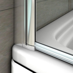 Parete Da Vasca Bagno Sopravasca Due Ante Movibili Pieghevoli Vetro 6 mm Temperato Anticalcare 120x140 cm