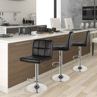 Sgabelli da bar set di 4 - RATTANTREE - con Schienale e Poggiapiedi - Nero