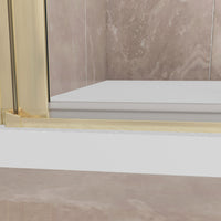 Porta Doccia 80x185 cm Porta Battente Pieghevole in Vetro Temperato Trasparente 6 mm Anticalcare Telaio Dorato Spazzolato