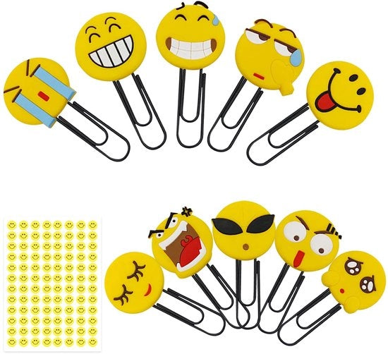 Cartoon - Stickers di Sorriso - Mini Bladwijzers Creativi - Accessori Ufficio in PVC - Resistenti e Duraturi - 45 x 92 mm