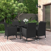Set da Pranzo da Giardino 7 pz con Cuscini Polyrattan e Vetro 3099688