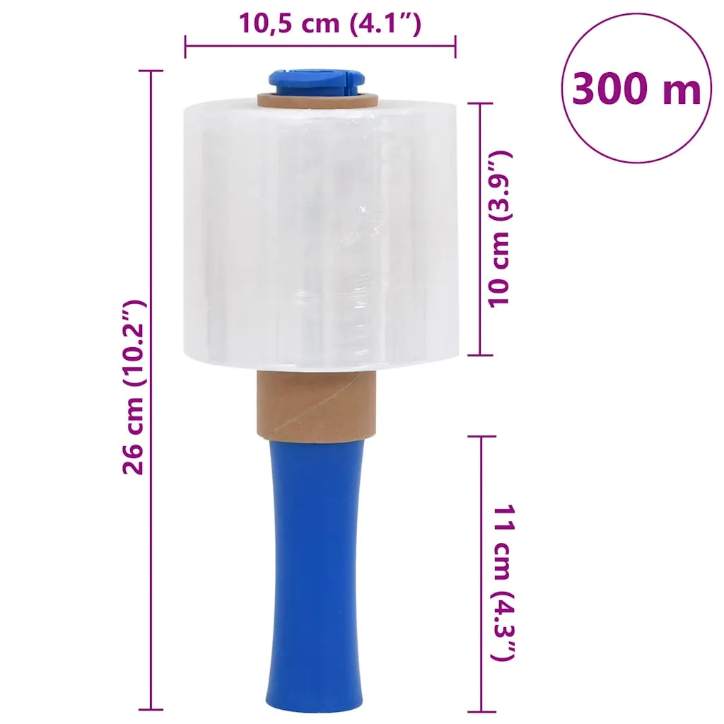 vidaXL Film Estensibili 10 pz Trasparenti 23 μm 10 cm x 300 m