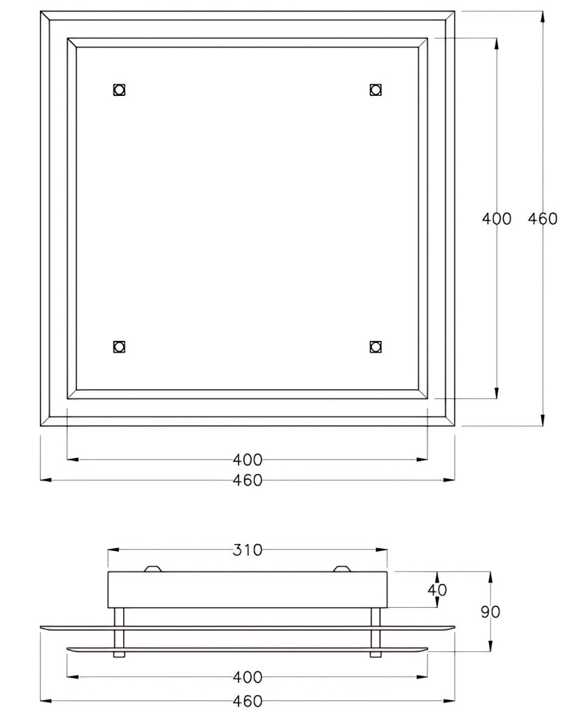 Maggie Plafoniera da Soffitto in Metallo e Vetro Design Elegante 3 Luci E27 230V Colore Bianco 46x46 cm IP20 Ideale per Interni 2957-64-102