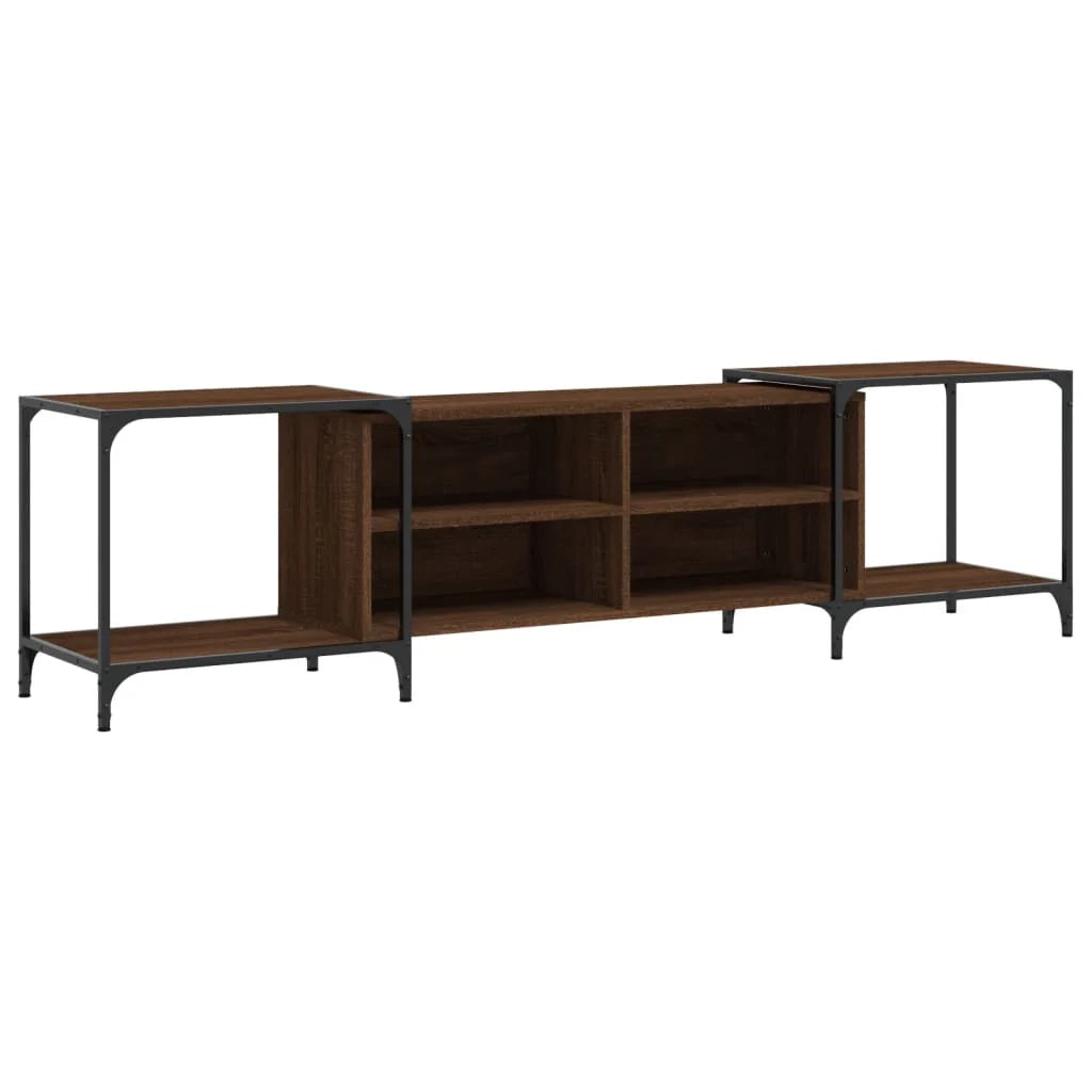Mobile TV multimediale scaffale TV mobile TV sala da pranzo soggiorno camera da letto rovere 203 x 37 x 50 cm legno ingegnerizzato marrone 02_0027208