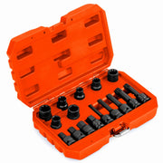 Set di bussole per pinze freno da 16 pezzi, Kit di attrezzi per la regolazione dei freni con chiave di trasmissione Arancione-Accessori per veicoli