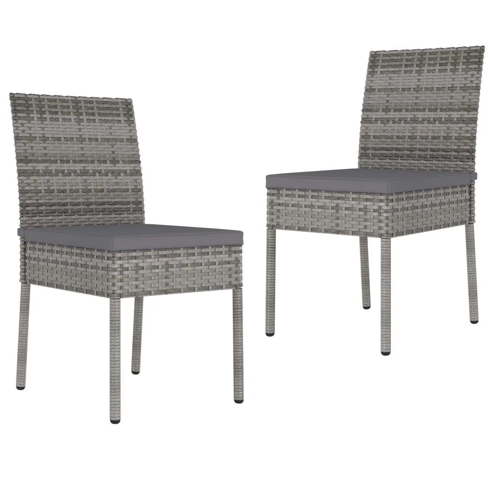 Set da Pranzo da Giardino 3 pz in Polyrattan Grigio 3065699