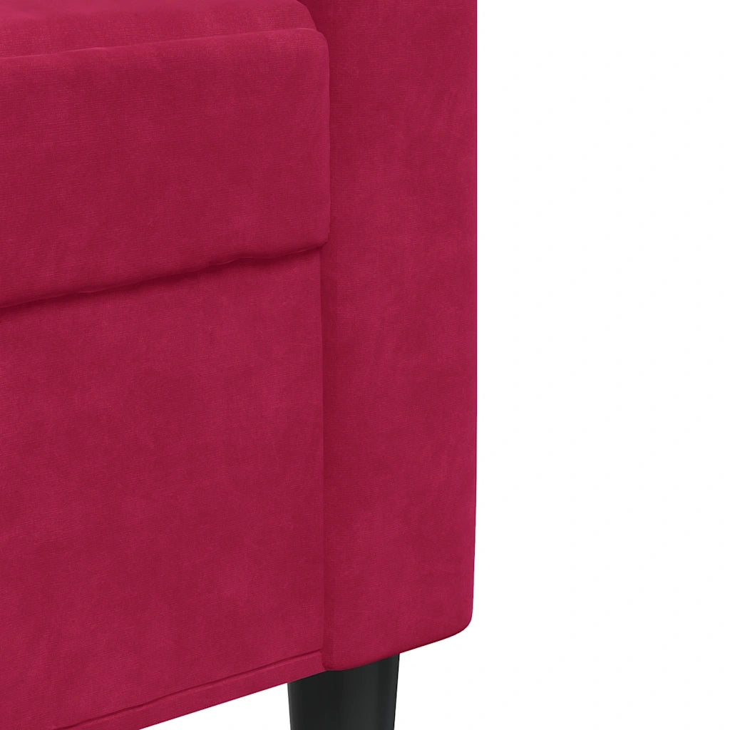 vidaXL Divano a 3 Posti Rosso Vino 210 cm in Velluto