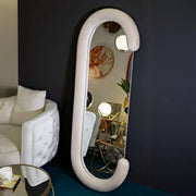 Specchio Shot, Specchiera, Articolo d'arredo a muro, Decorazione con specchio, 60x7 h160 cm, Crema