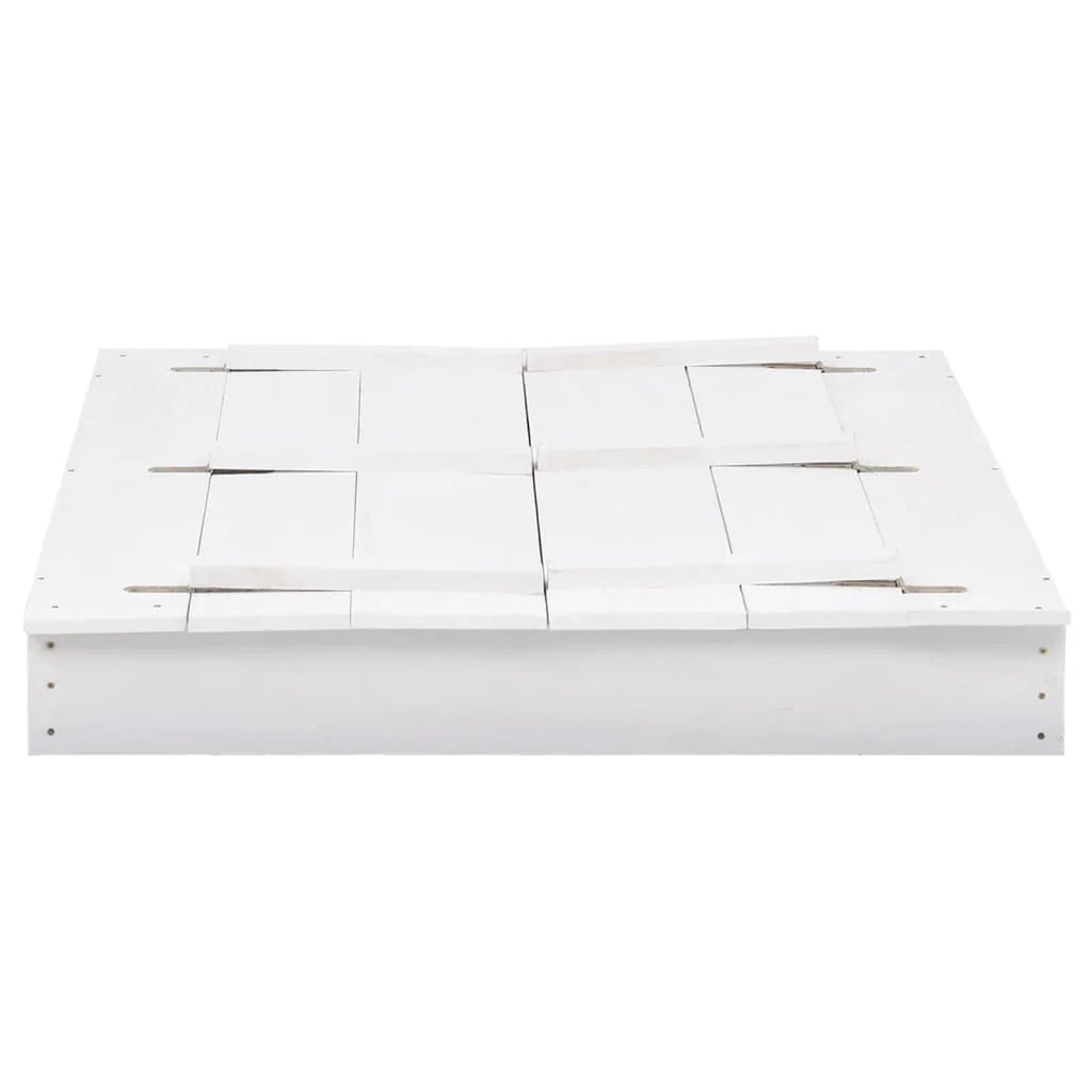 Sabbiera in legno di abete 95 x 90 x 15 cm bianca 02_0005062