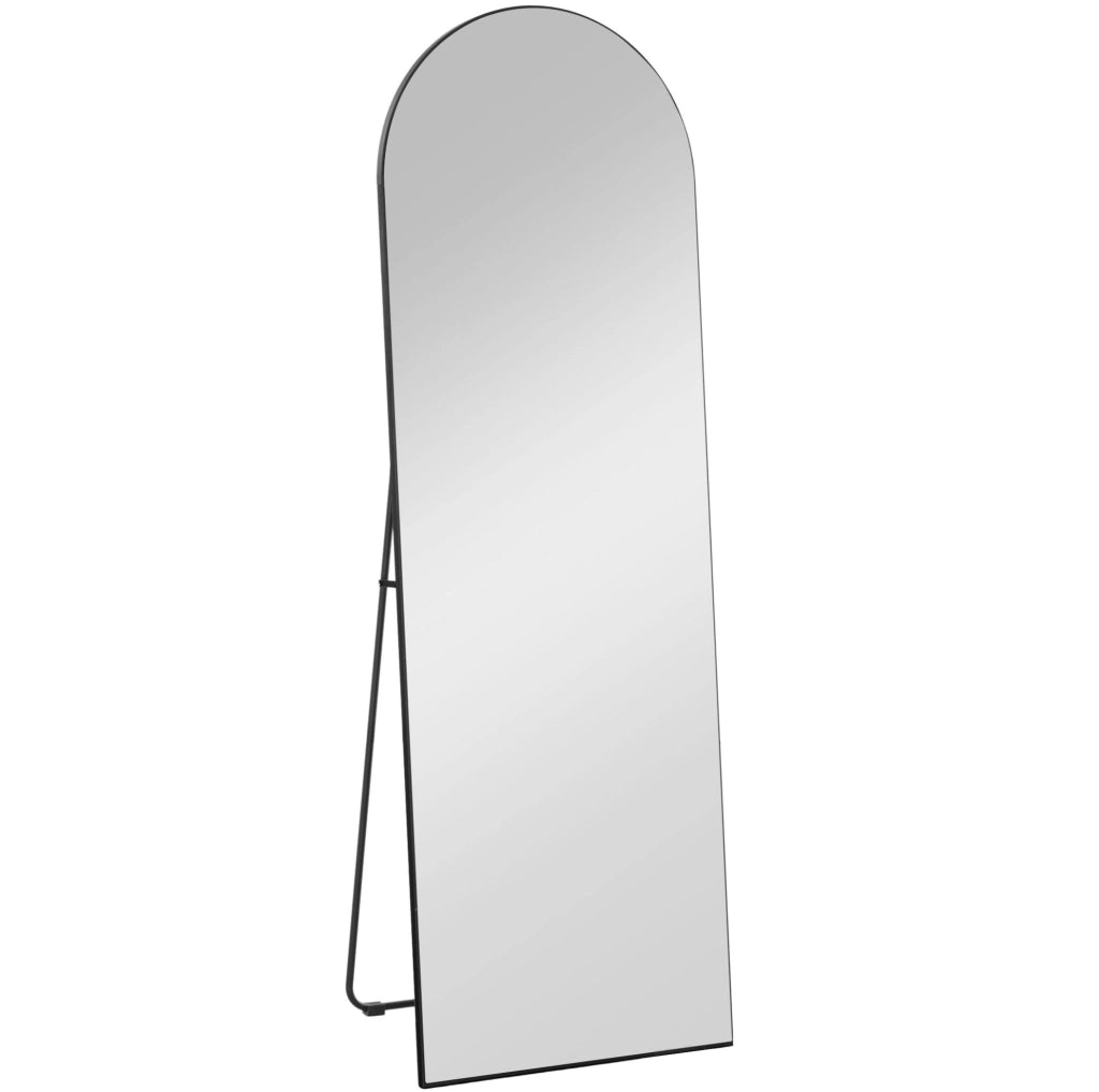 Specchio a figura intera ULEVR 150x50 cm nero ad arco, da parete, da appoggio o con supporto