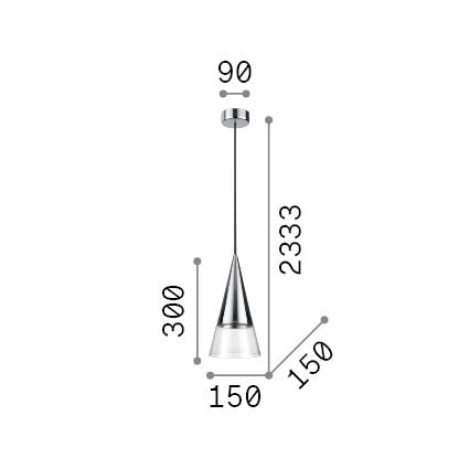 Lampada A Sospensione Cono 1 Luce Gu10 Nickel