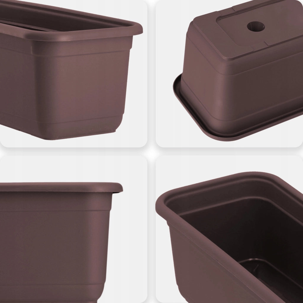 KADAX Fioriera da balcone 40 cm Vaso da fiori da balcone Marrone