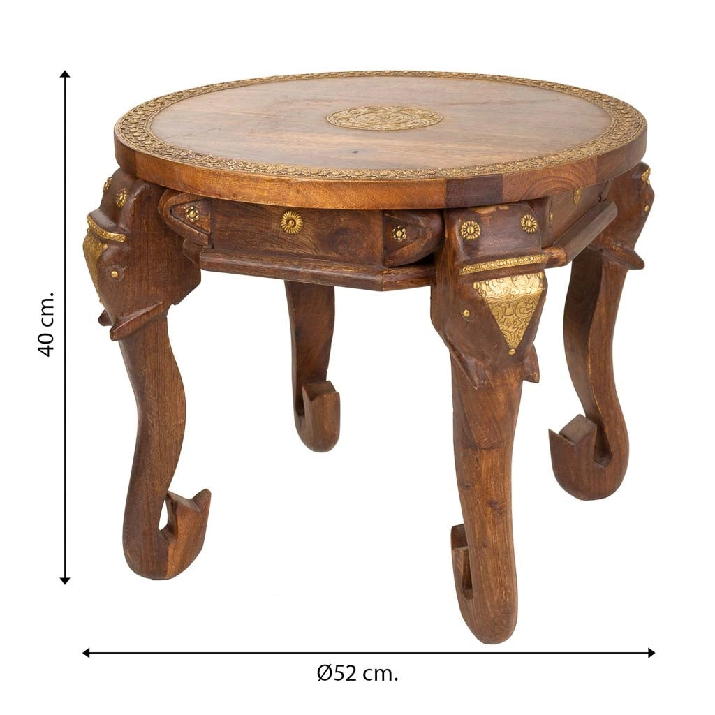 Tavolino in legno e metallo marrone 52x52x40h