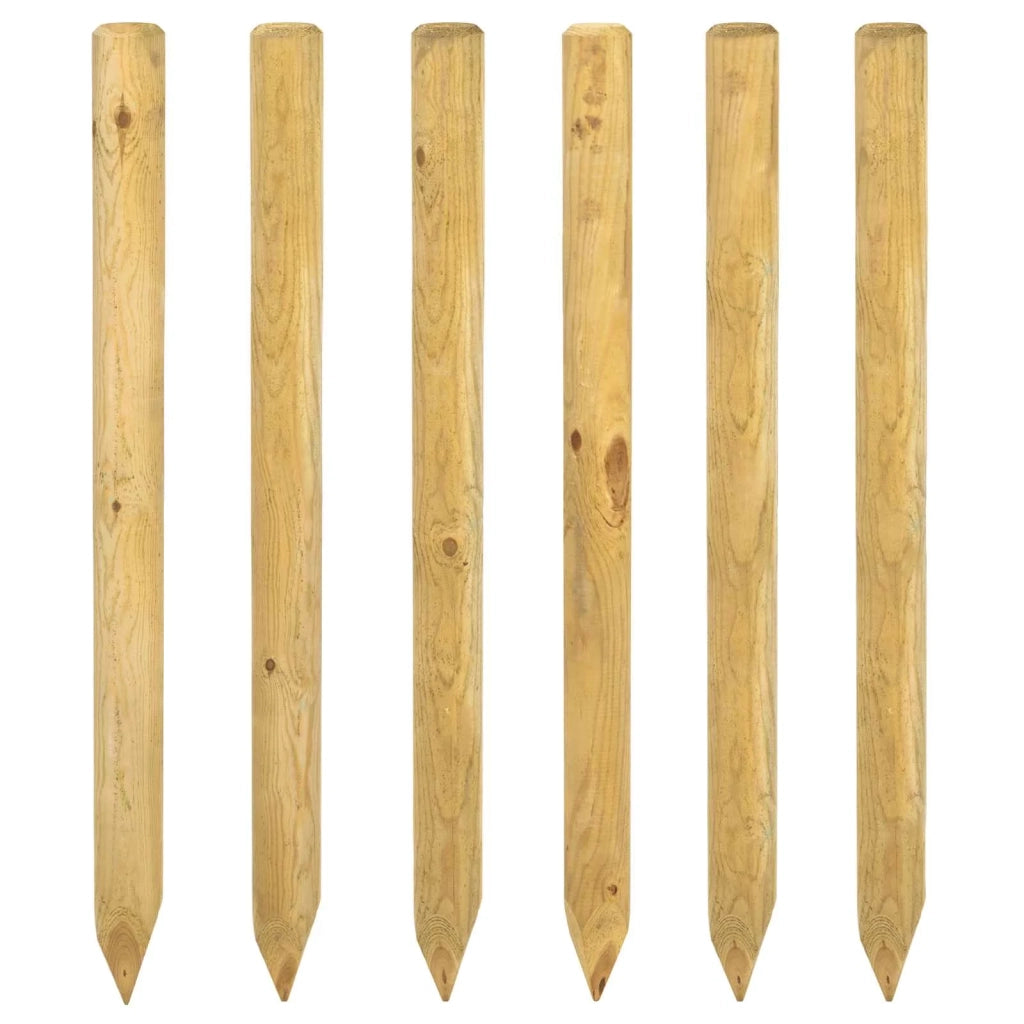 Pali per Recinzione 6 pz Verde 150 cm Legno Massello di Pino 42041770