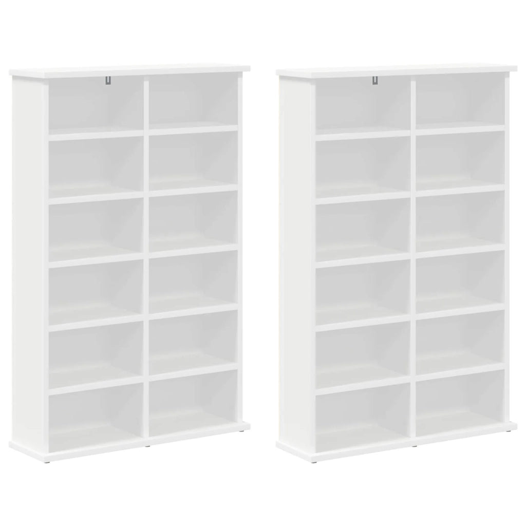 Mobile per CD 2 pz Bianco 60 x 17 x 92 cm Legno ingegnerizzato 8012731