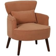 Poltrona imbottita con cuscino lombare e gambe in legno ¨C Zephmum ¨C Arancione