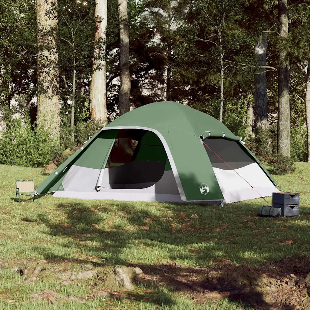 Tenda da Campeggio a Cupola per 6 Persone-Tenda per Escursionismo Verde Impermeabile 648820