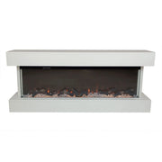 Camino Elettrico da Parete o Incasso Alaro Plus 127x18x52 cm Effetto Fiamma Telecomando in MDF Bianco