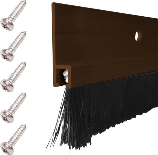 Blocco Rattinamento Tochtstopper Borstello in Alluminio Isolamento Acustico - 100 cm Marrone
