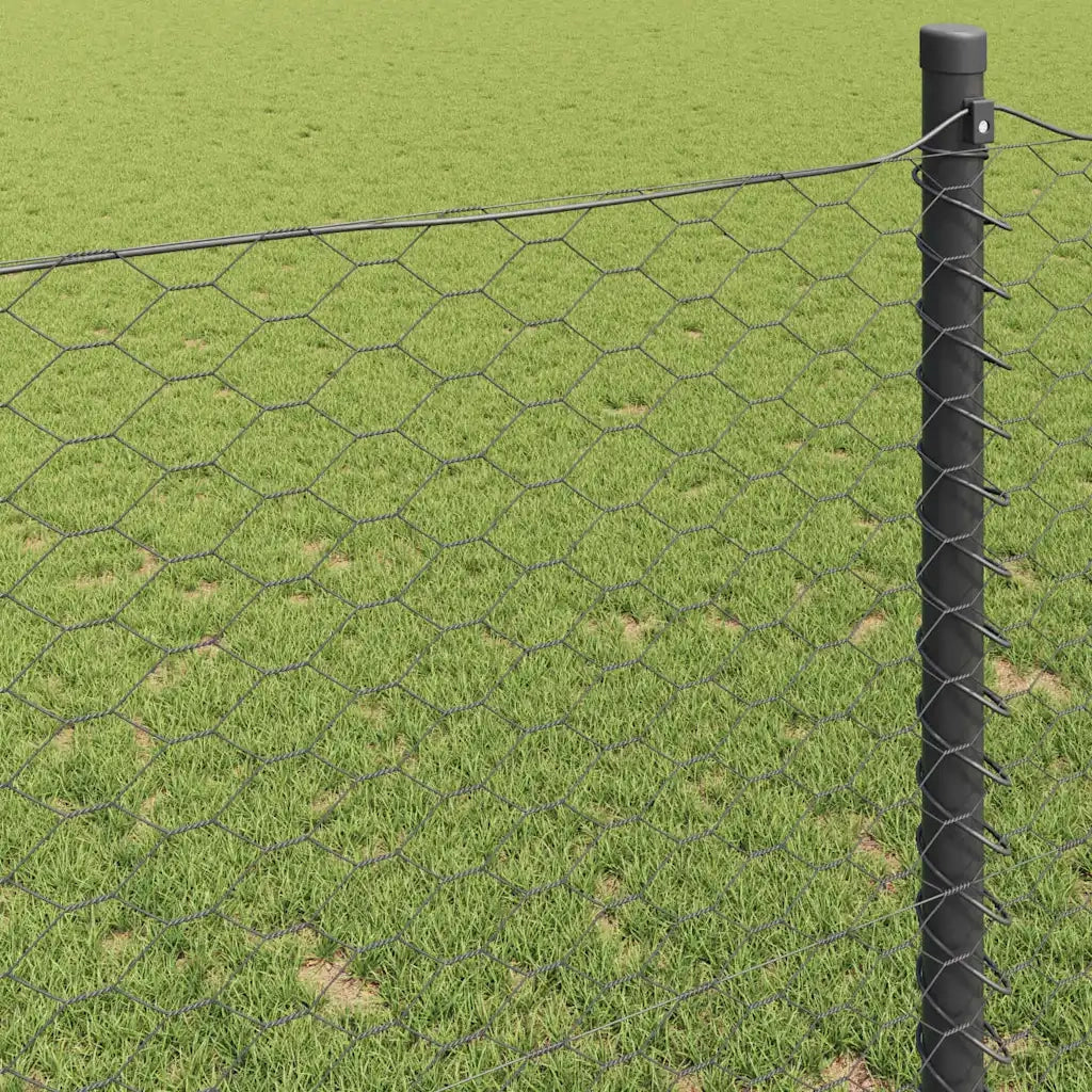 Recinzione Esagonale 1,2 x 10 m PVC Grigio 42005499
