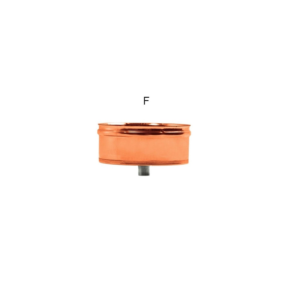 Tappo in rame da 200mm con spurgo per scarico condensa innesto f