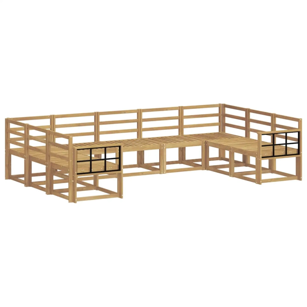 Set di divani da esterno 9 pcs Bianco Legno di Acacia Massello 3388228