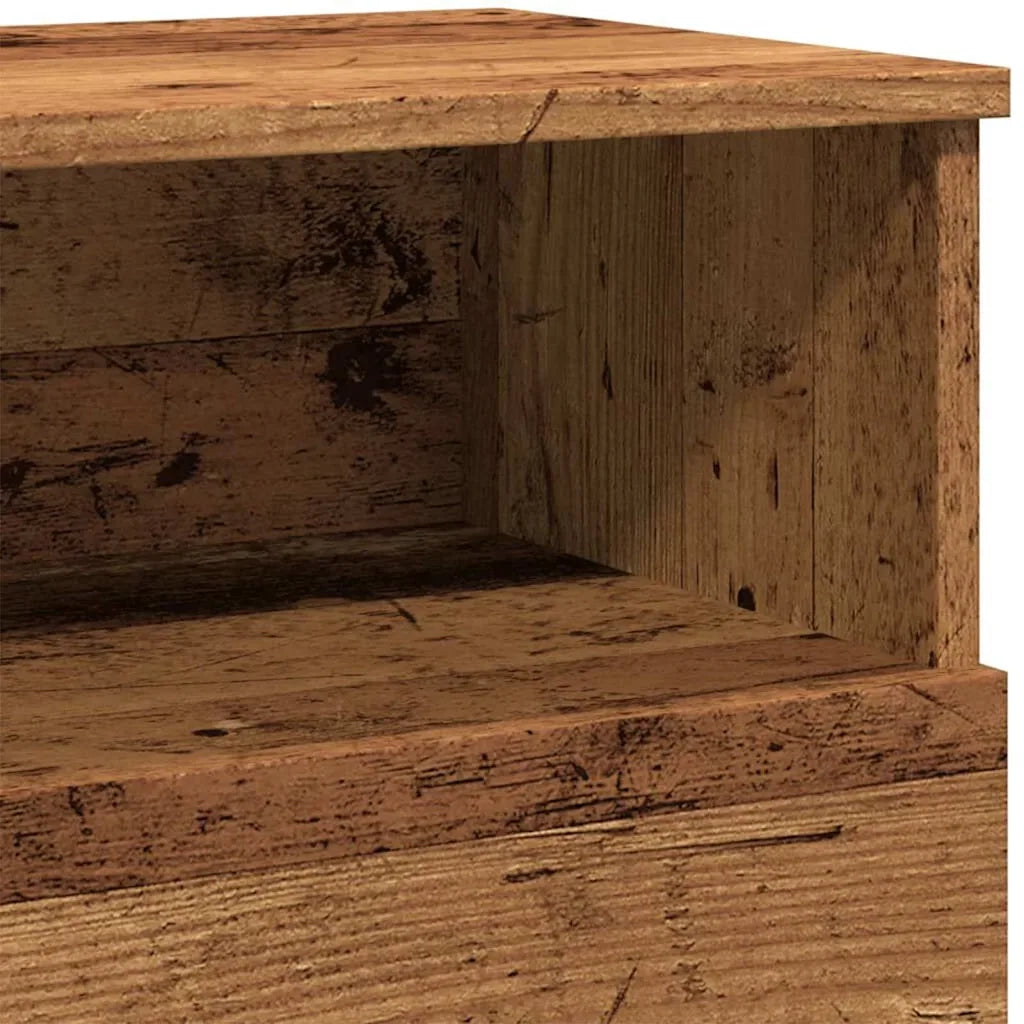 Set di 2 Comodini | Armadio da Notte | Mobiletto da notte Legno Antico 50x32x60 cm in Legno Multistrato