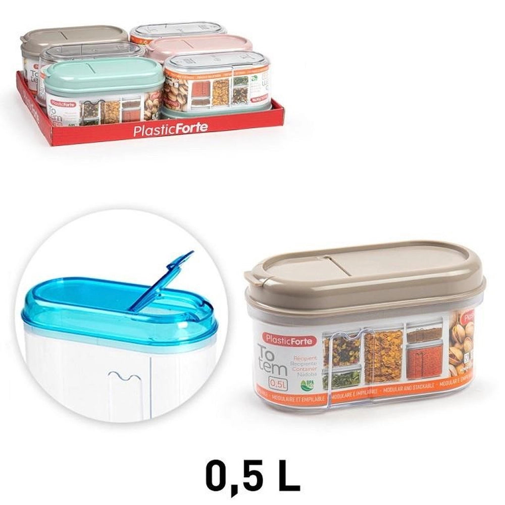1 Pezzo Barattolo Recipiente Totem da Cucina in Plastica 500 ml 3 Colori