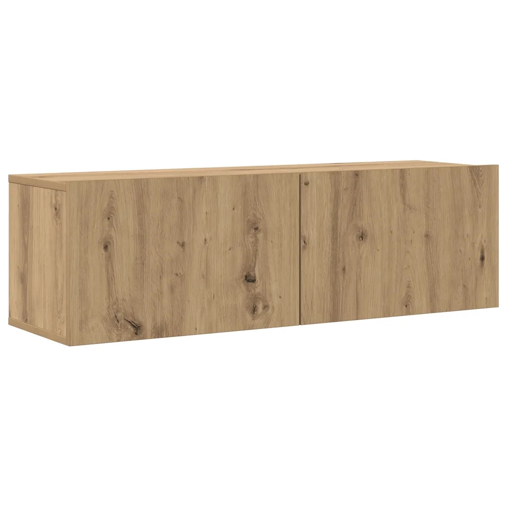 Set Mobile TV 8 pz Montato a Parete Rovere in Legno Multistrato 3328952