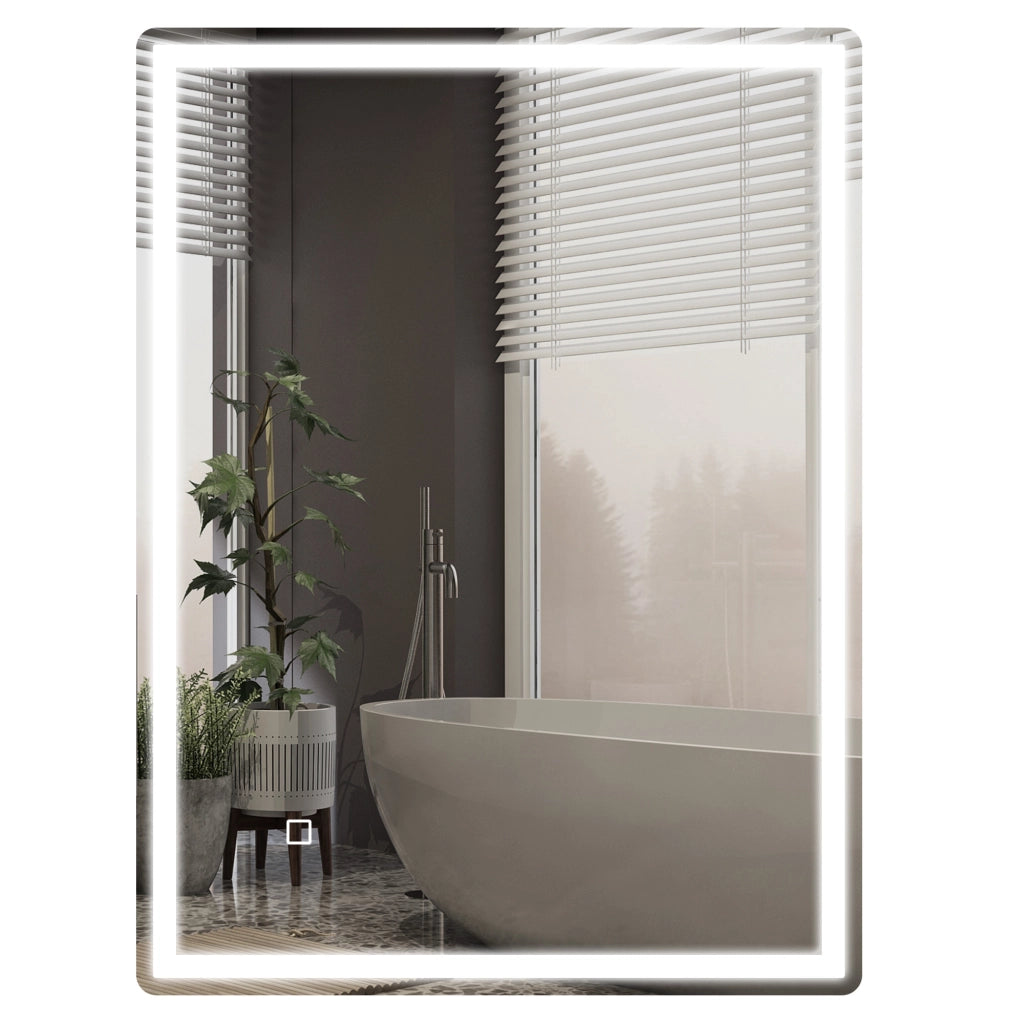 Specchio da Bagno con LED e Antiappannante ¨C zephmum ¨C Bianco 60x80x4 cm