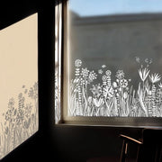 Foglia di fiori per decorazione di finestra - Decorazione statica per salone, camera da letto, cucina e ufficio