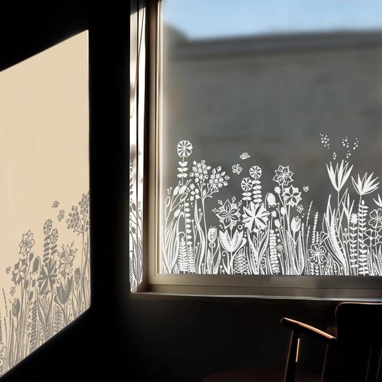 Foglia di fiori per decorazione di finestra - Decorazione statica per salone, camera da letto, cucina e ufficio