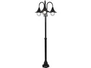 LAMPIONE 3 LUCI SU PALO MODELLO PARIGI  3x100w IP44 cm.230h. colore nero    SYNTESY