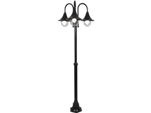 LAMPIONE 3 LUCI SU PALO MODELLO PARIGI  3x100w IP44 cm.230h. colore nero    SYNTESY