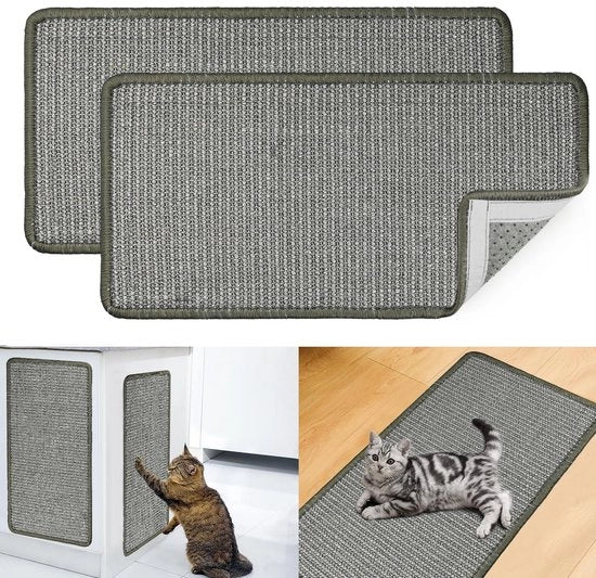 Mat per gatto da appendere, mat per gatto in sisal, protezione per gatto sul divano, mat per gatto autoadesivo per pavimenti, piastra di grattamento per gatto angolare per proteggere tappeti e divani 25x50cm*2