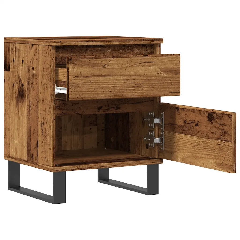 Comodini 2pz-Set di 2 Tavolino da notte Legno Antico 40x35x50 cm in Legno Multistrato 983704