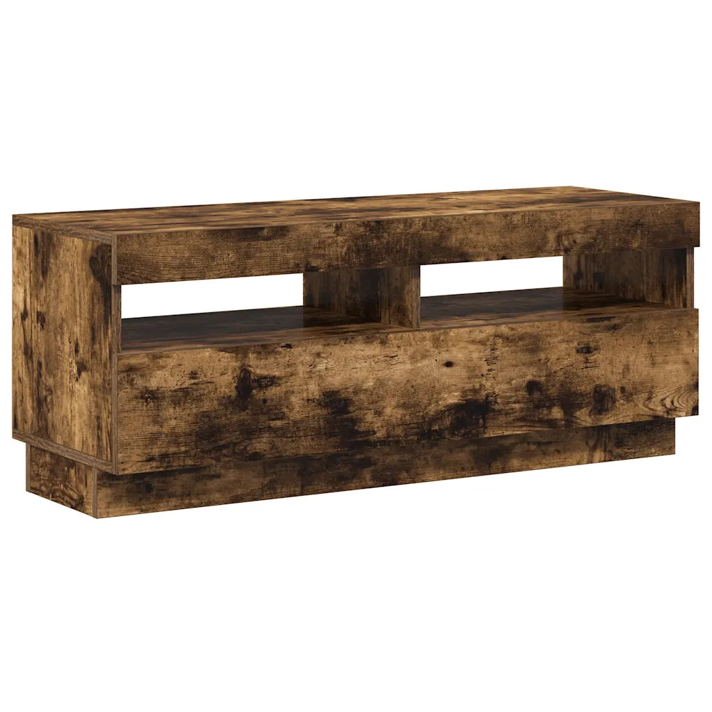 Mobile Porta TV con Luci LED Rovere Fumo 100x35x40 cm 815720