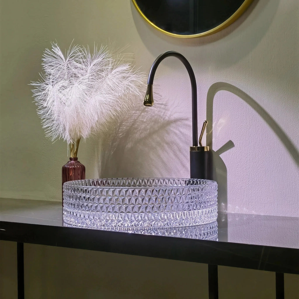 Lavabo Da Appoggio Rea Cristal Transparent 39