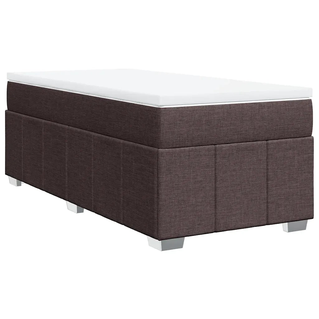 vidaXL Giroletto a Molle con Materasso Marrone Scuro 100x200cm Tessuto